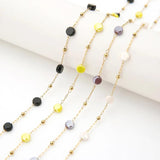 1 Meter Stainless Steel Crystal Stone Necklaces Chains Glass Beads