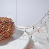 Rhinestone Pendant Chains 4mm Crystal Beads Copper Chains Glass Bead Necklace