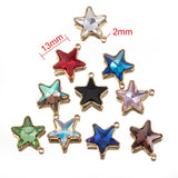 5pcs Star Pendants Crystal Glass Beads Charms Necklace Earring DIY Jewelry
