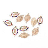 10pcs Crystal Glass Beads Virgin Mary Charms Connectors for Jewelry