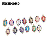 10pcs Crystal Glass Beads Virgin Mary Charms Connectors for Jewelry