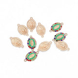 10pcs Crystal Glass Beads Virgin Mary Charms Connectors for Jewelry