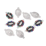 10pcs Crystal Glass Beads Virgin Mary Charms Connectors for Jewelry