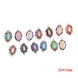 10pcs Crystal Glass Beads Virgin Mary Charms Connectors for Jewelry