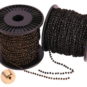 1 Meter Glass Beads Chain Stainless Steel Chain Jewelry Making