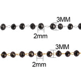 1 Meter Glass Beads Chain Stainless Steel Chain Jewelry Making