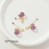 14K Copper Clad Glass Bead Gourd Money Bag Pendant Chain DIY Jewelry