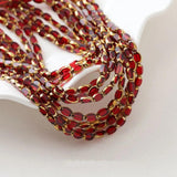 50PCS Oval Crystal Glass Beads Vintage Style DIY Jewelry Making Supplies