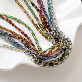 50PCS Oval Crystal Glass Beads Vintage Style DIY Jewelry Making Supplies