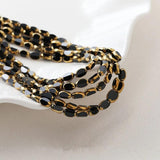 50PCS Oval Crystal Glass Beads Vintage Style DIY Jewelry Making Supplies