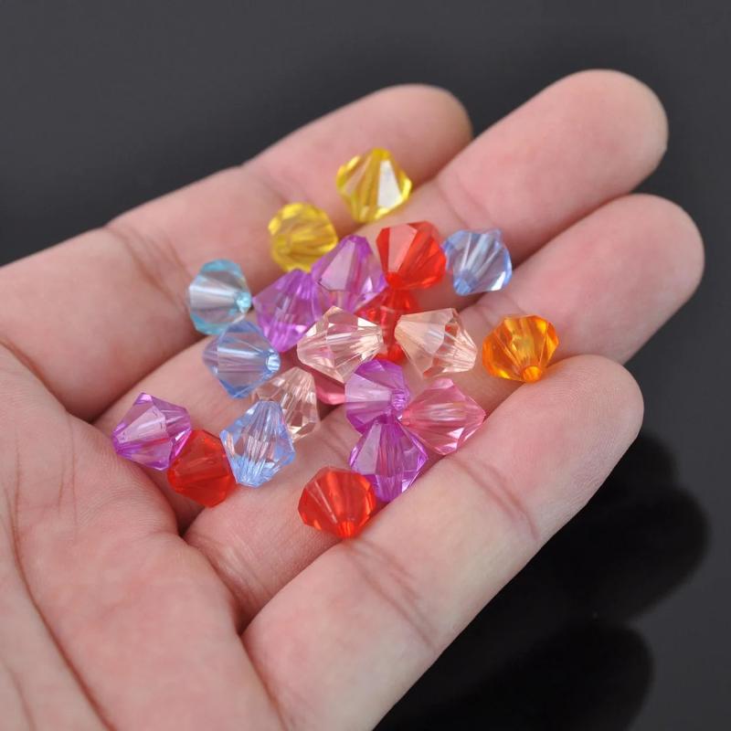 Transparent Bicone Acrylic Beads Lot for DIY Jewelry Making