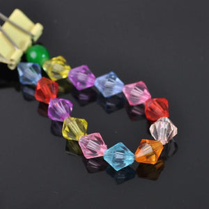 Transparent Bicone Acrylic Beads Lot for DIY Jewelry Making