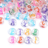 Acrylic Spacer Beads Bracelet Round Flat Beads Colored Digital Acrylic Beads