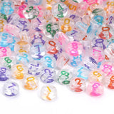 Acrylic Spacer Beads Bracelet Round Flat Beads Colored Digital Acrylic Beads