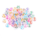 Acrylic Spacer Beads Bracelet Round Flat Beads Colored Digital Acrylic Beads