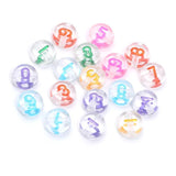 Acrylic Spacer Beads Bracelet Round Flat Beads Colored Digital Acrylic Beads