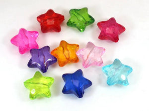 50 Acrylic Star Charm Beads 20X20mm Kids Crafts