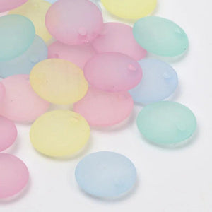 Matte Scrub 14mm Acrylic Beads for Jewelry Making 50pcs