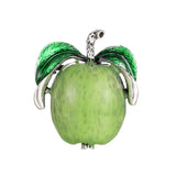 Enamel Cherry Plant Fruit Brooch Vintage Crystal Pearl Lady Jewelry