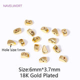 18K Plated Irregular Spacer Beads Brass Loose Beads DIY Jewelry Making