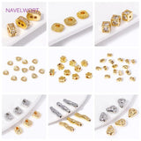18K Plated Irregular Spacer Beads Brass Loose Beads DIY Jewelry Making