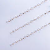 1m 4mm Colorful Glass Beaded Chains Copper Necklace Jewelry Craft Making