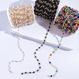 1m 4mm Colorful Glass Beaded Chains Copper Necklace Jewelry Craft Making