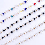 1m 4mm Colorful Glass Beaded Chains Copper Necklace Jewelry Craft Making