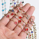 1m Mix Crystal Beads Chains Glass KC Chain for Jewelry Making