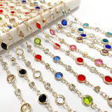 1m Mix Crystal Beads Chains Glass KC Chain for Jewelry Making