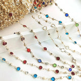 1m Mix Crystal Beads Chains Glass KC Chain for Jewelry Making
