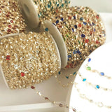 1m Mix Crystal Beads Chains Glass KC Chain for Jewelry Making