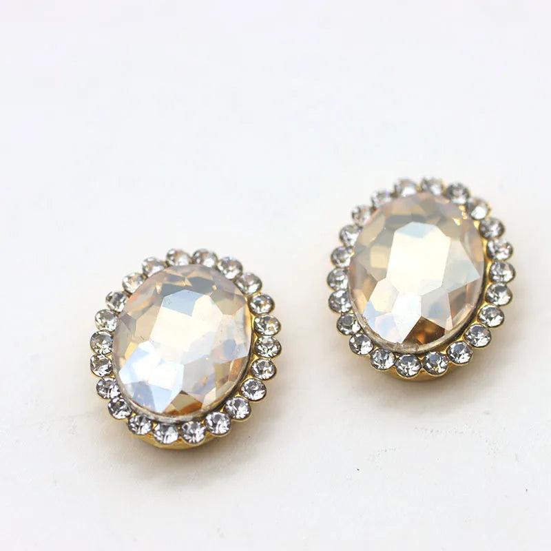 20pcs 10x14mm Crystal Sew on Glass Rhinestone Beads For DIY Jewelry Making