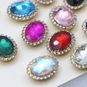 20pcs 10x14mm Crystal Sew on Glass Rhinestone Beads For DIY Jewelry Making
