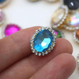 20pcs 10x14mm Crystal Sew on Glass Rhinestone Beads For DIY Jewelry Making