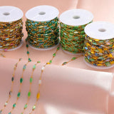 1m Stainless Steel Rhomboid Glass Crystal Beads Chain for DIY Necklace Making