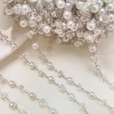 1M Glass ABS Beaded Chain for Jewelry Making