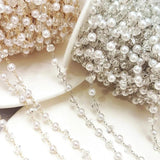 1M Glass ABS Beaded Chain for Jewelry Making