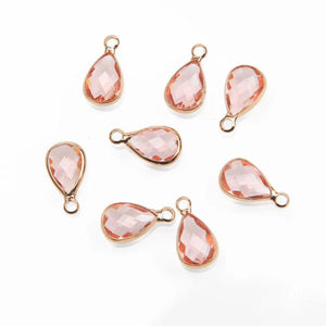 10PCS Faceted Glass Drop Charms for Earrings DIY Jewelry Making Supplies
