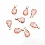 10PCS Faceted Glass Drop Charms for Earrings DIY Jewelry Making Supplies