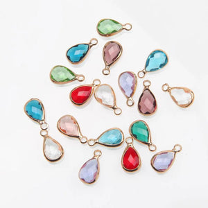 10PCS Faceted Glass Drop Charms for Earrings DIY Jewelry Making Supplies