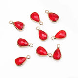 10PCS Faceted Glass Drop Charms for Earrings DIY Jewelry Making Supplies