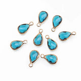 10PCS Faceted Glass Drop Charms for Earrings DIY Jewelry Making Supplies