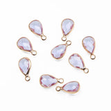 10PCS Faceted Glass Drop Charms for Earrings DIY Jewelry Making Supplies