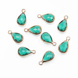10PCS Faceted Glass Drop Charms for Earrings DIY Jewelry Making Supplies