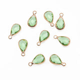10PCS Faceted Glass Drop Charms for Earrings DIY Jewelry Making Supplies
