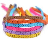 Matte Multicolor Arrows Plating Hematite Beads Natural Stone Triangle Loose Bead