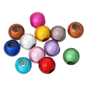 Acrylic European Style Charm Beads Round 12mm Random Miracle Illusion 50 PCs