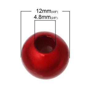 Acrylic European Style Charm Beads Round 12mm Random Miracle Illusion 50 PCs