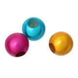 Acrylic European Style Charm Beads Round 12mm Random Miracle Illusion 50 PCs